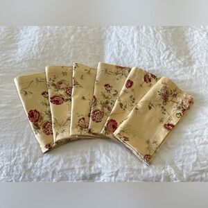 WAVERLY | Set 6 | Sonata Rose Harbor House 100% Cotton 19"x19" Napkins BEIGE RED